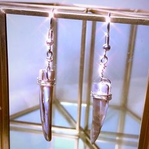 Handmade Dangle Earrings - Wire Wrapped Shell